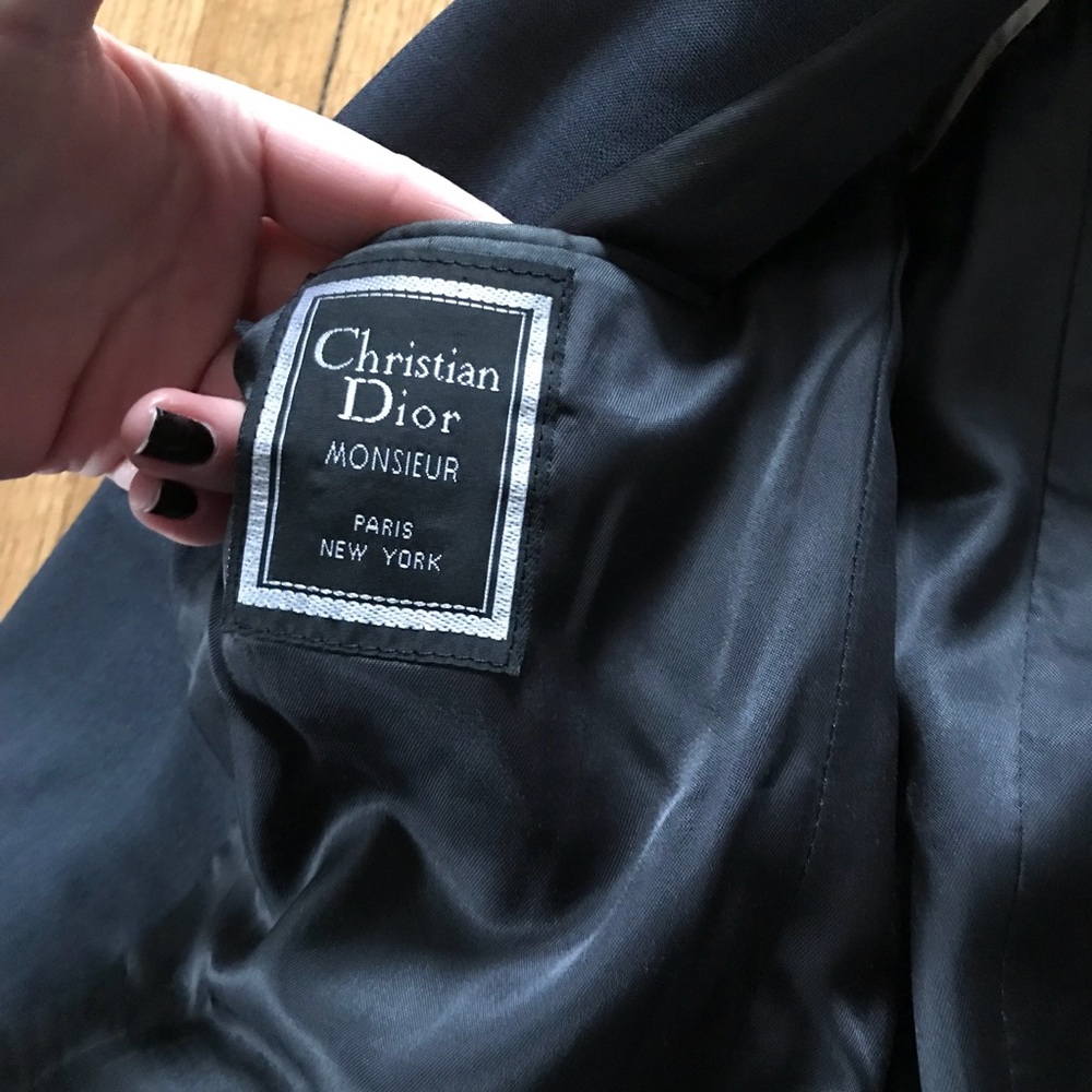 Christian Dior Two Button Blazer Blue Pinstripe - Picture 7 of 8